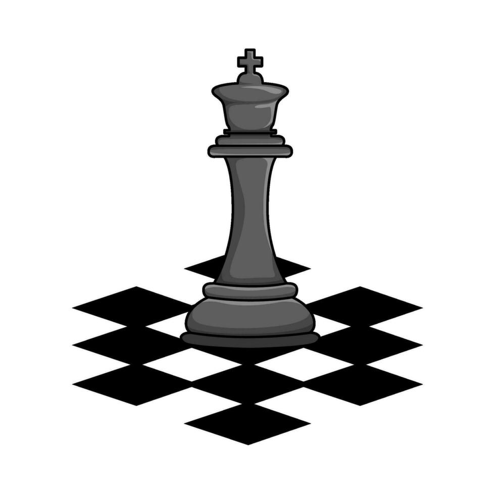 king in chess board illustration vector