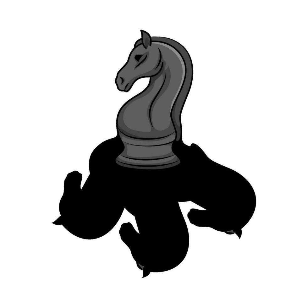 chess knight illustration vector