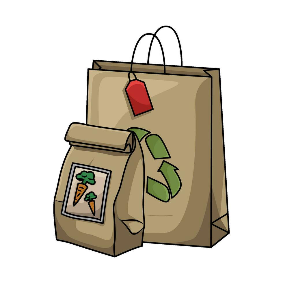 bolsa de papel compras ilustración vector