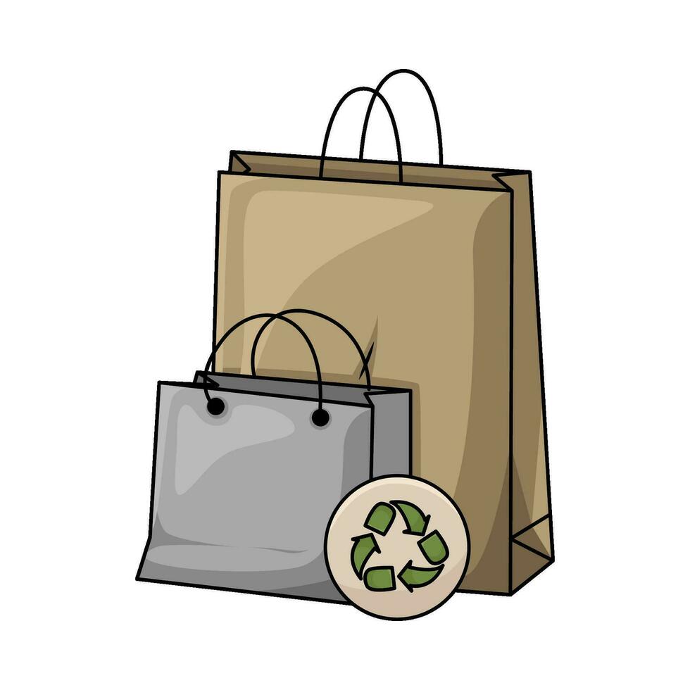 paperbag with reduce illustration vector
