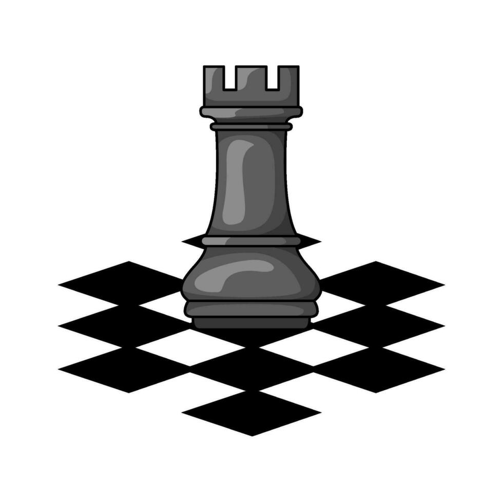 rook in chess board illustration vector