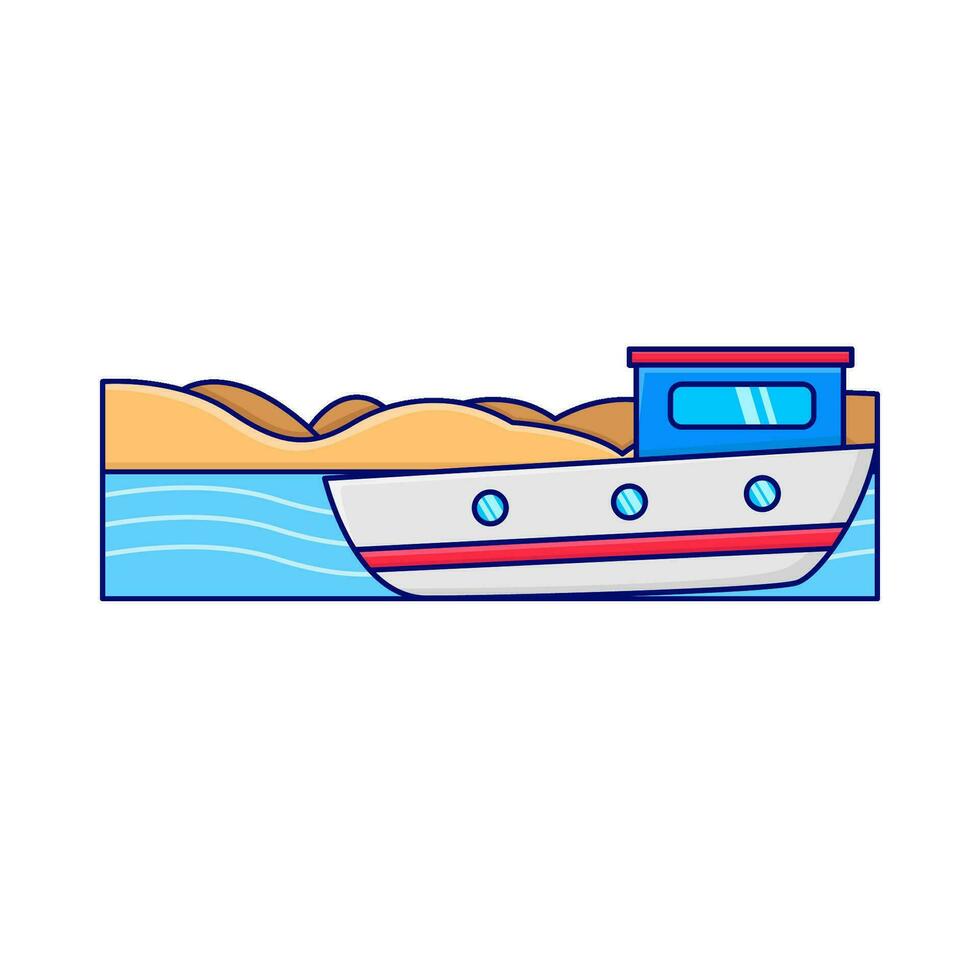 boat in beach illustration vector