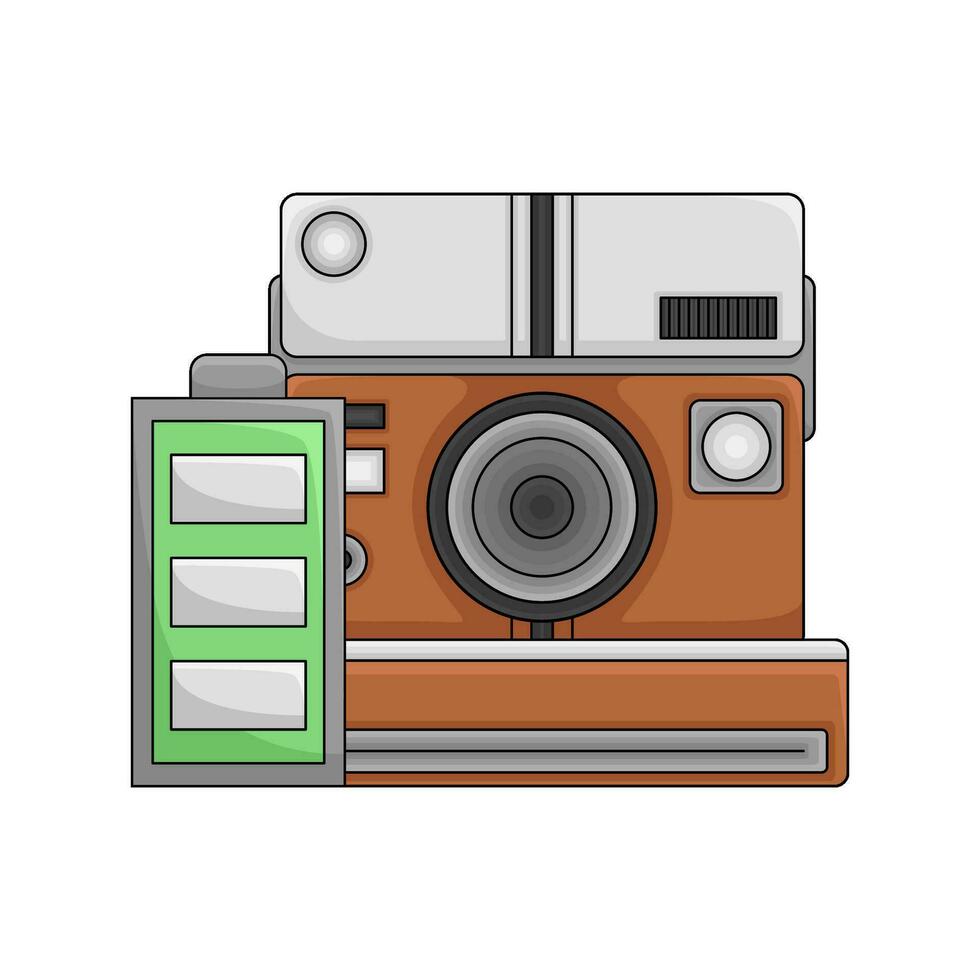 camera photo with battery illustration vector
