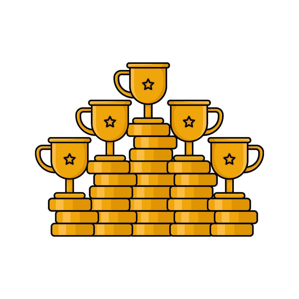trophy in money coin illustration vector