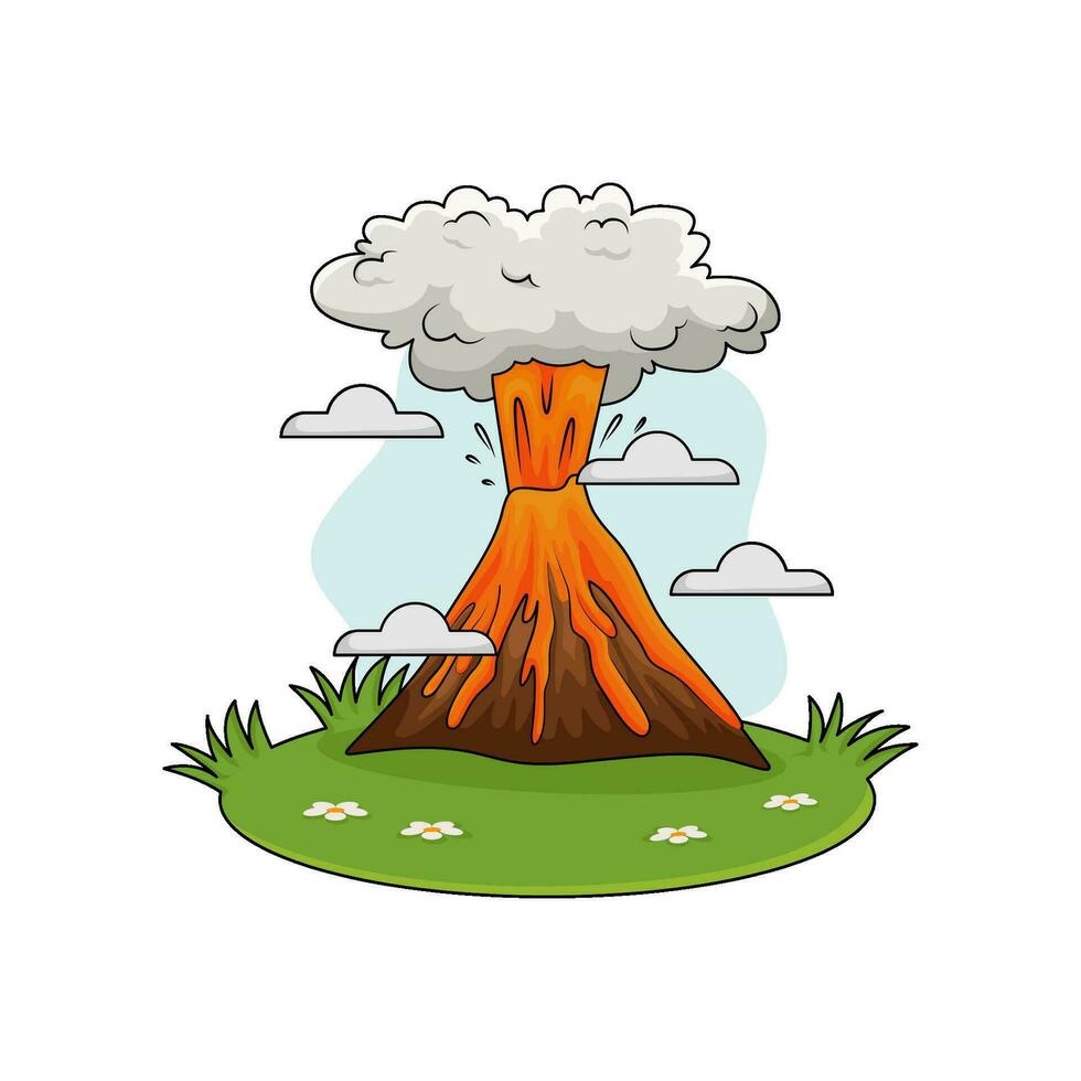 eruption in forest illustration vector
