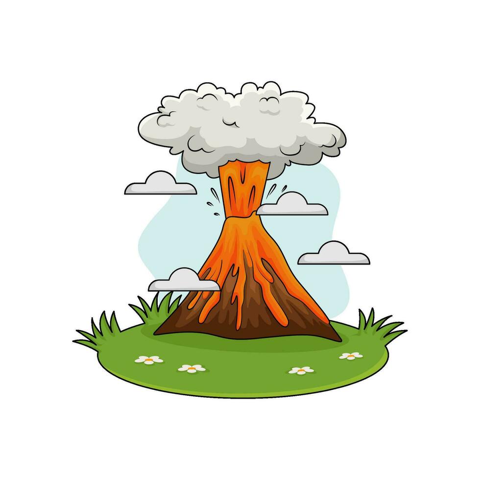 erupción en bosque ilustración vector