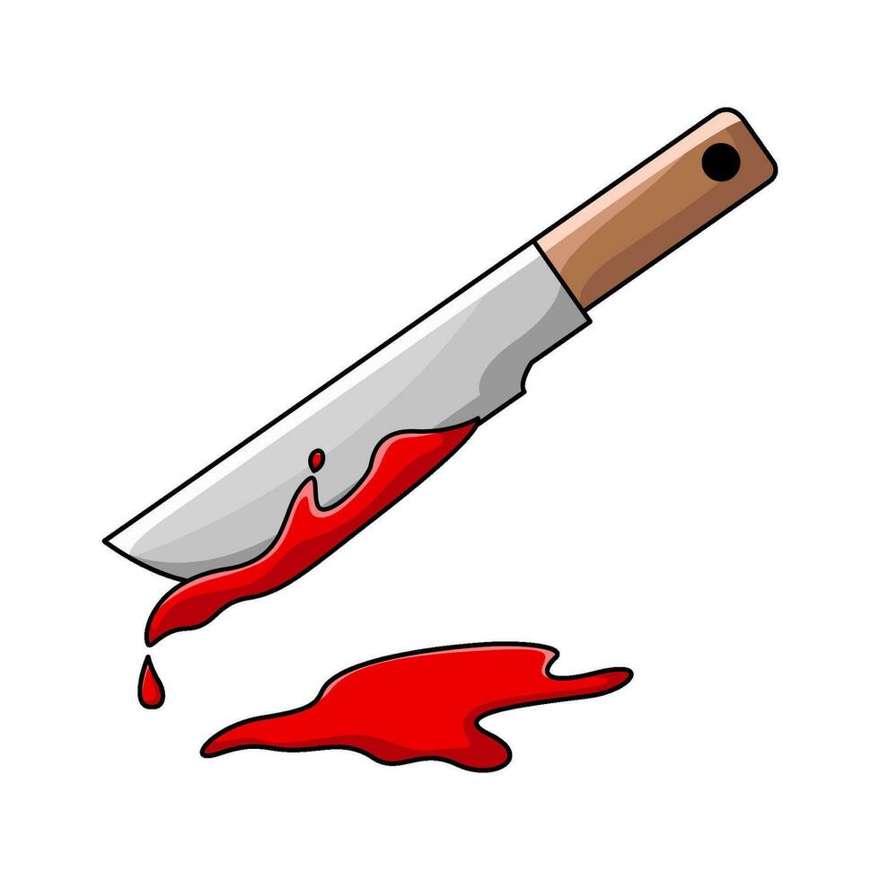 blood in knife kill illustration vector