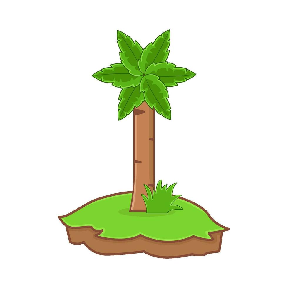 palm tree in garden green illustration vector