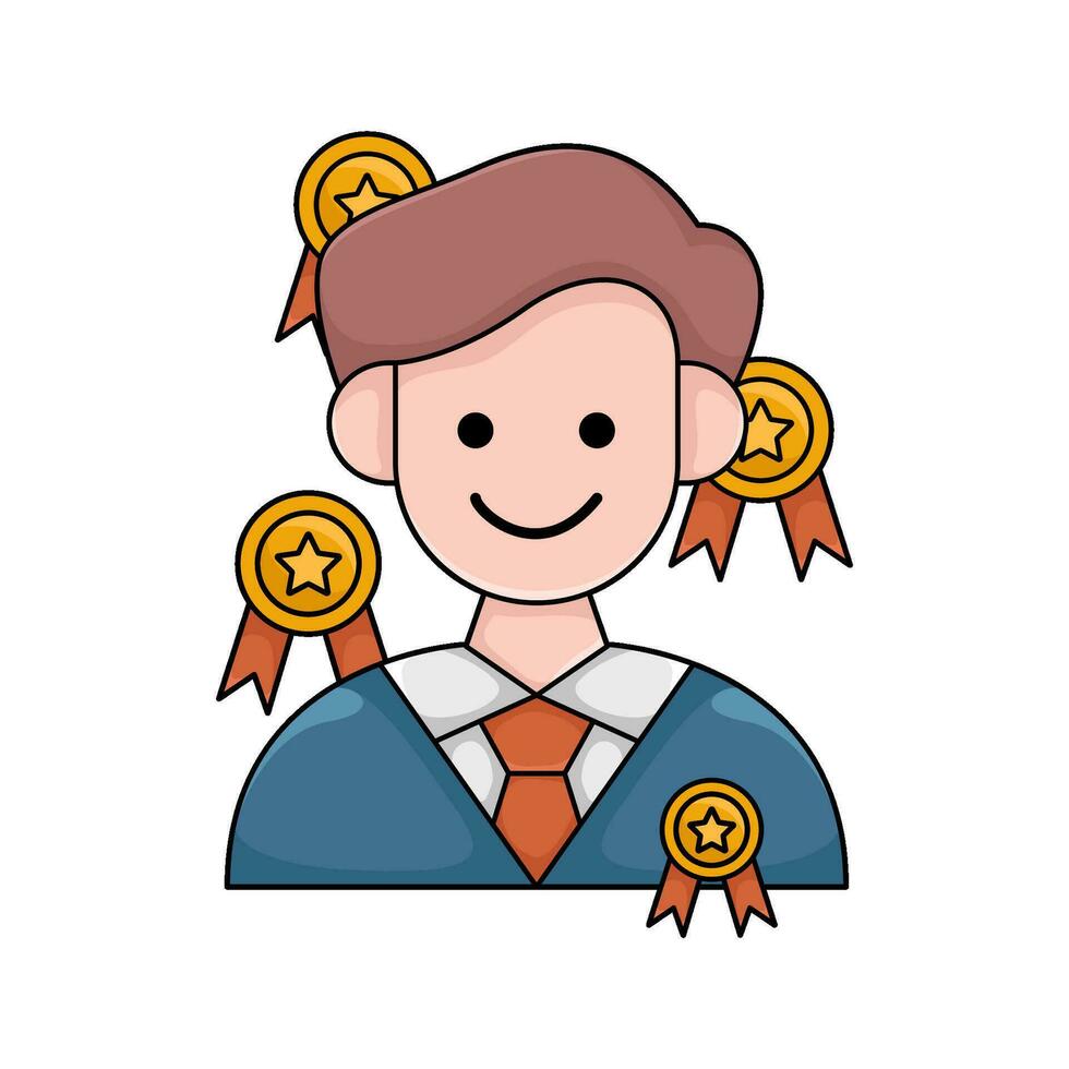 investor with award ribbon illustration vector
