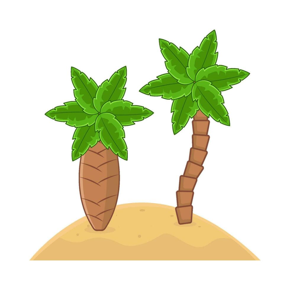 palm tree in sand beach illustration vector