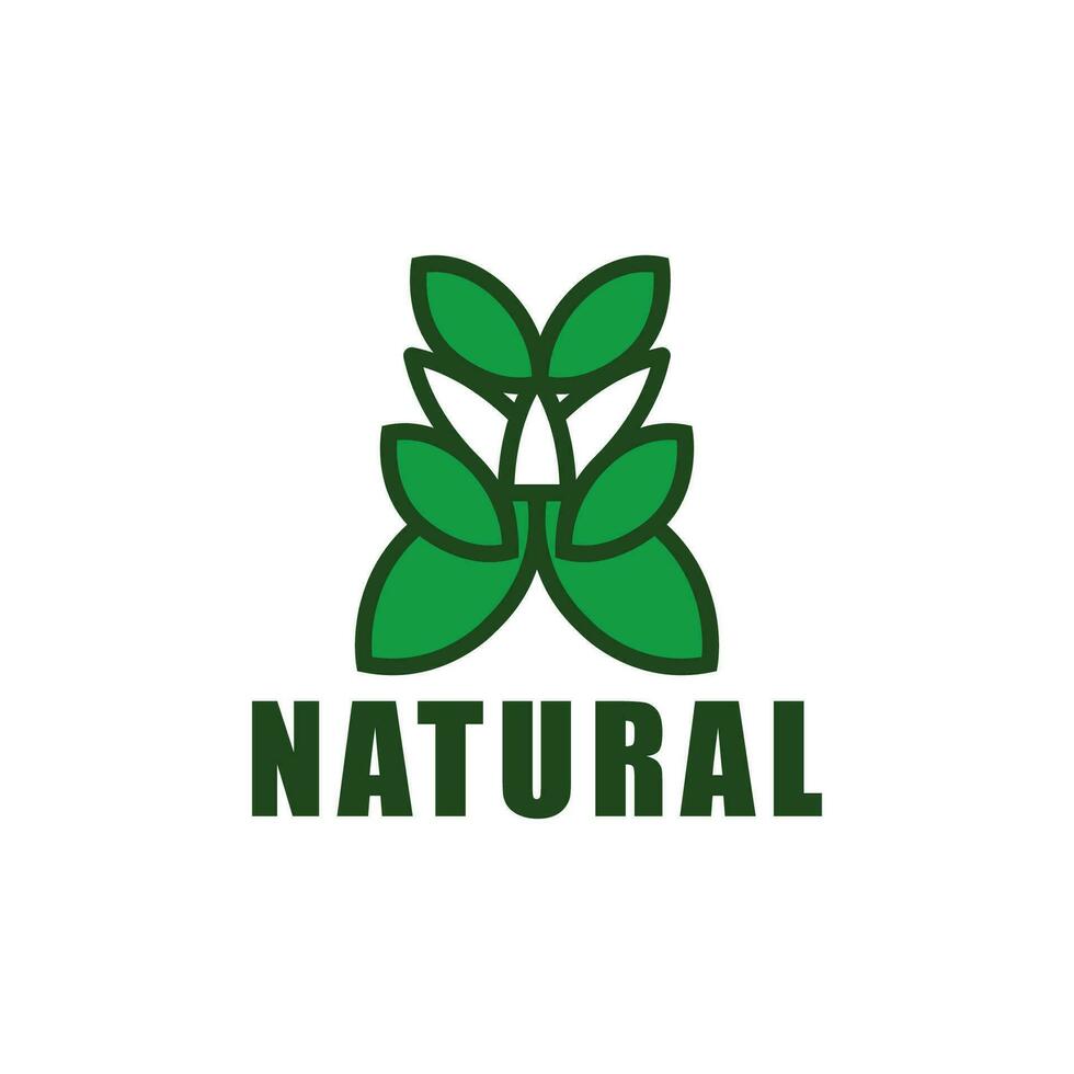 plantilla de vector de diseño de logotipo de producto natural. icono de hoja