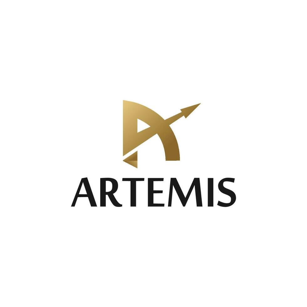 Vector illustration of Artemis logo icon on white background, archer logo