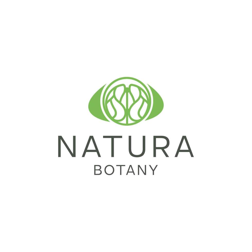 Natural product logo design vector template. Leaf icon