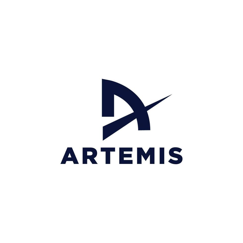 Vector illustration of Artemis logo icon on white background, archer logo
