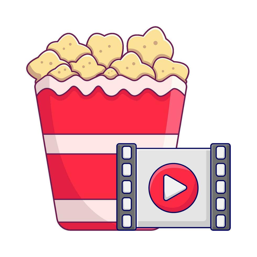 palomitas de maiz con cine ilustración vector