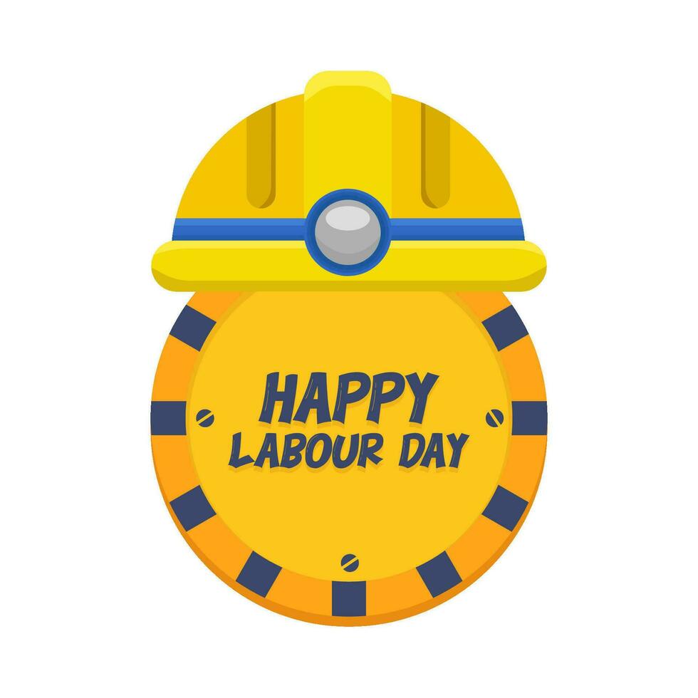 helmet with happy labour day in board illustration vector