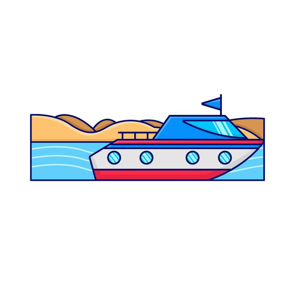 barco en playa ilustración vector