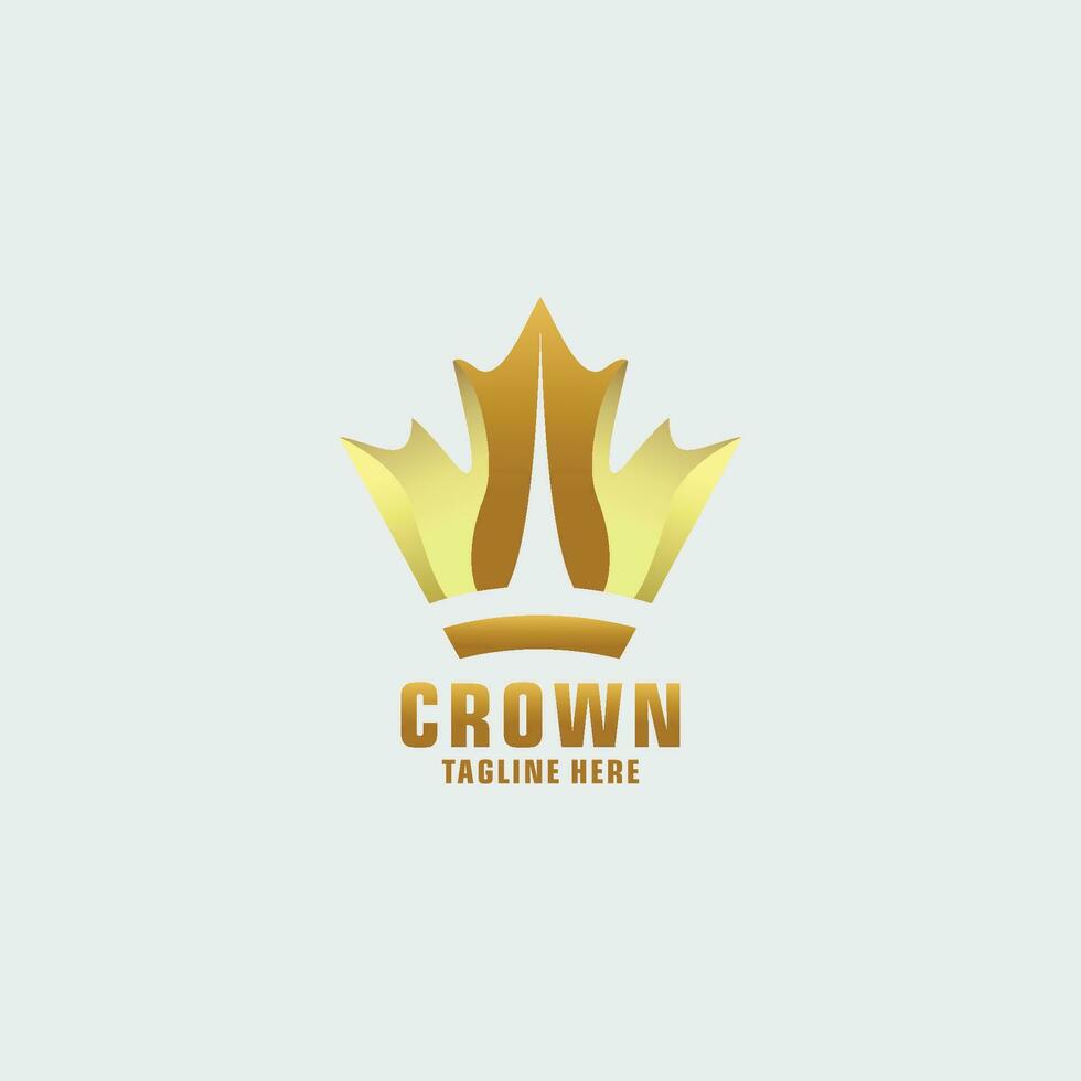 prima estilo resumen oro corona logo símbolo. real Rey icono. moderno lujo marca elemento signo. vector ilustración.