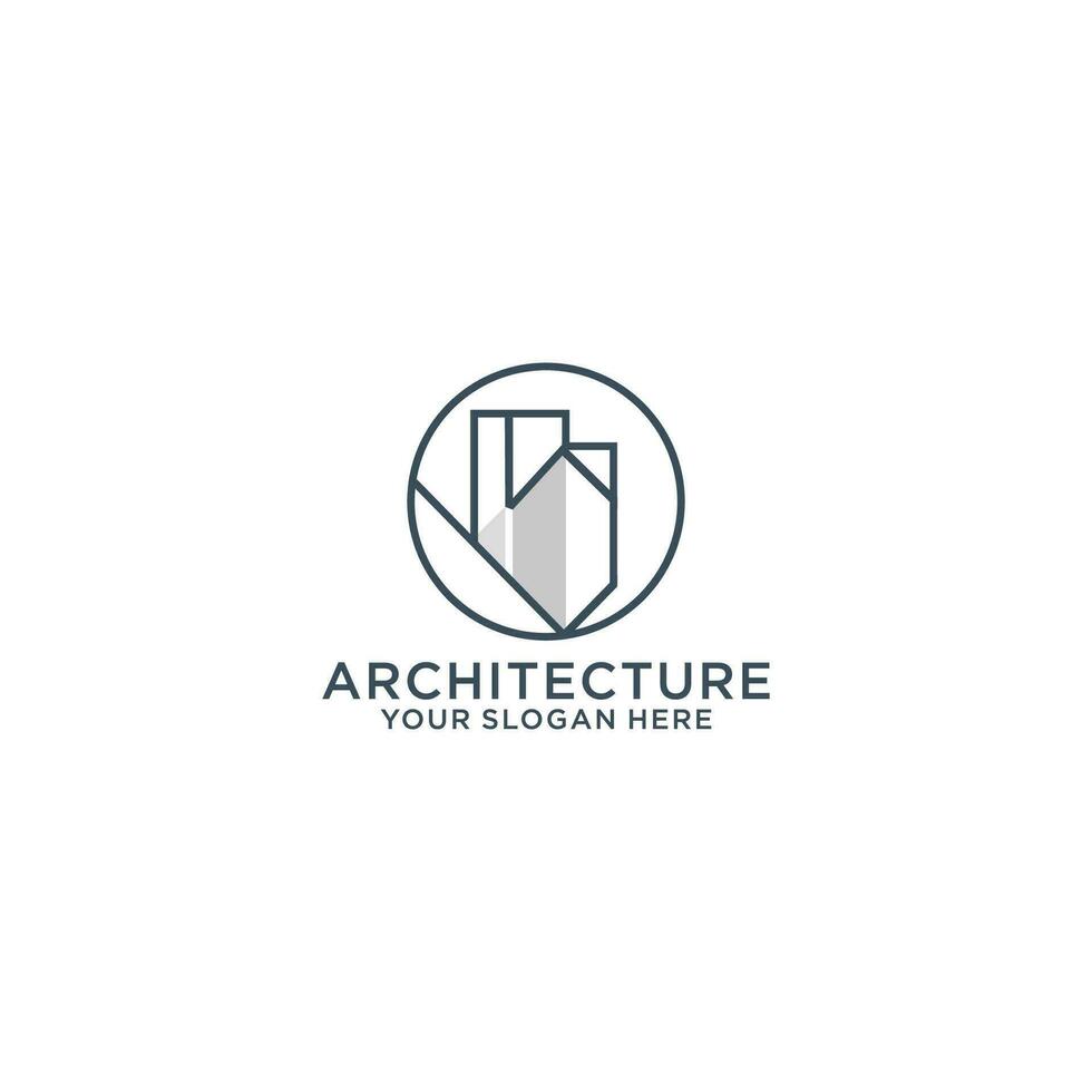 Technology City house Logo Symbol Template Design Vector, Emblem, Flat Design Concept. vector