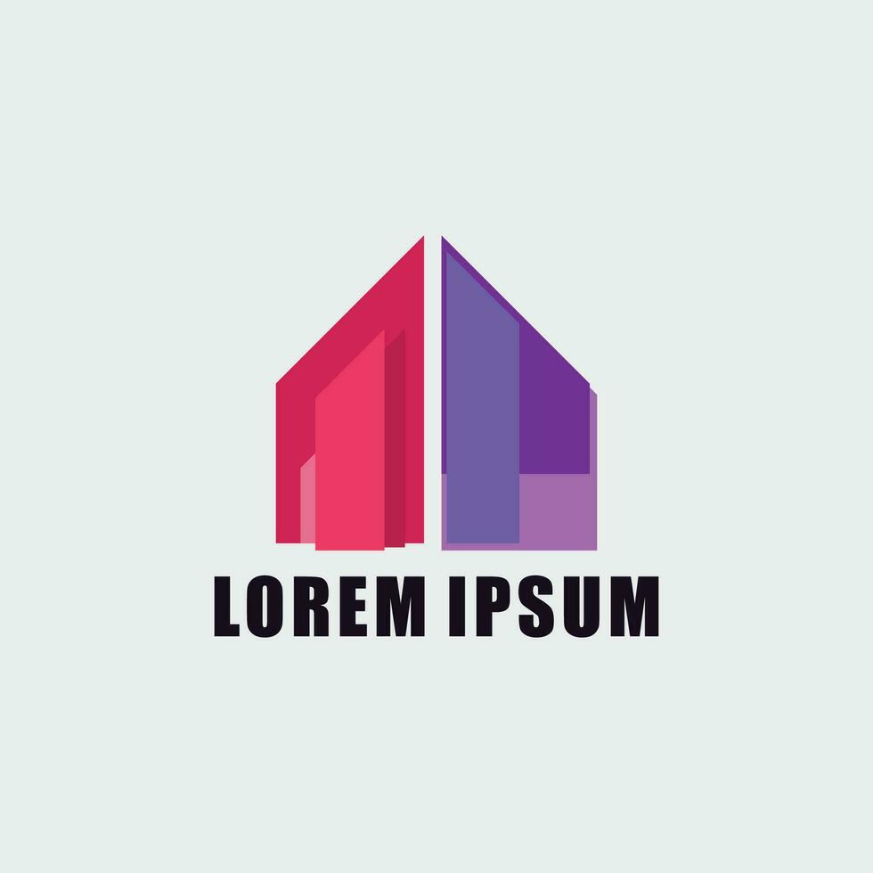 building colorful logo vector icon illustration of luxury buildings and houses.