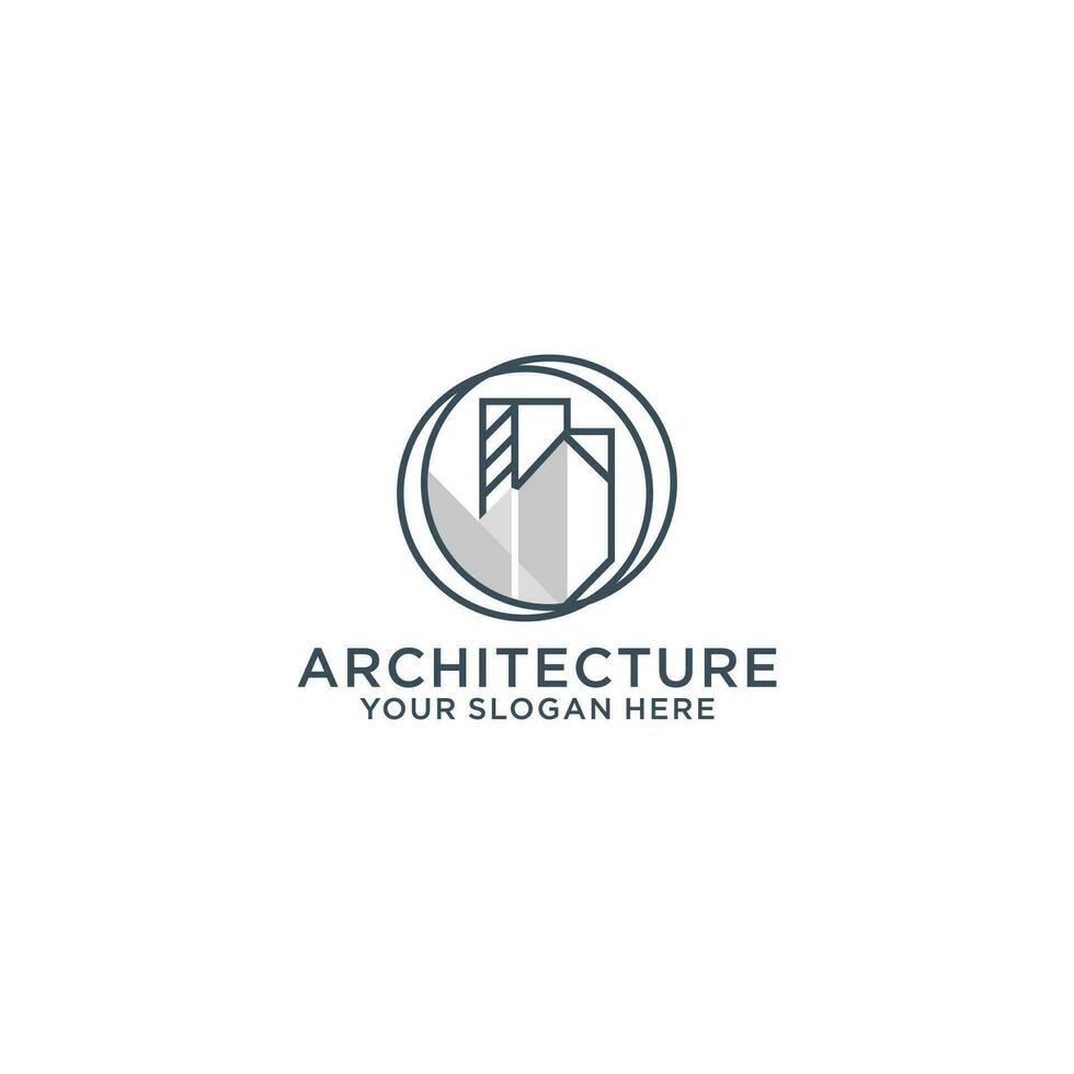 Technology City house Logo Symbol Template Design Vector, Emblem, Flat Design Concept. vector