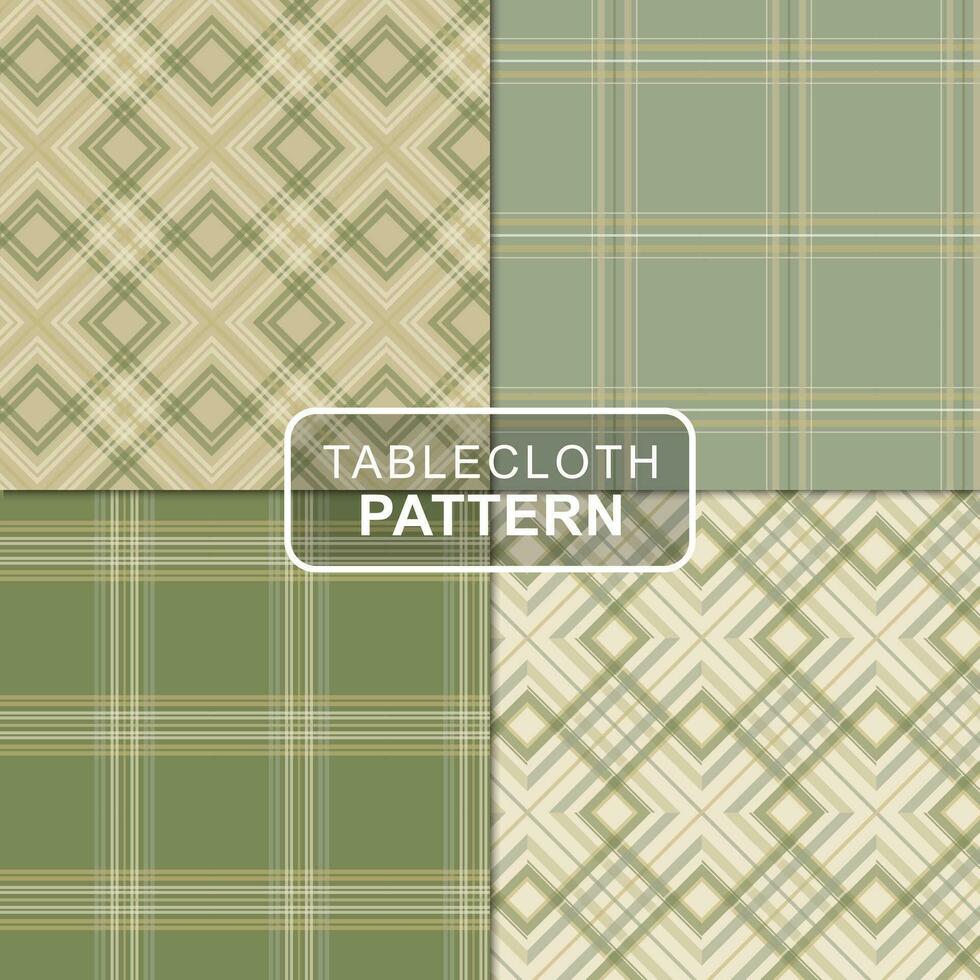 Collection of green tablecloth patterns vector