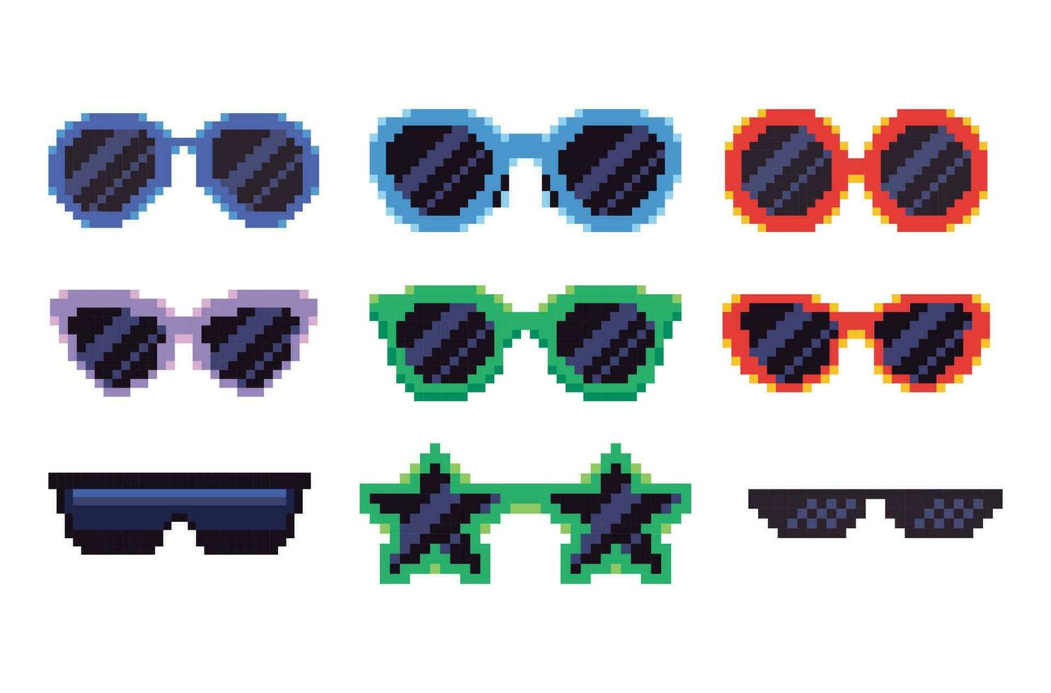 pixel glasses icon vector pixel art sunglasses element