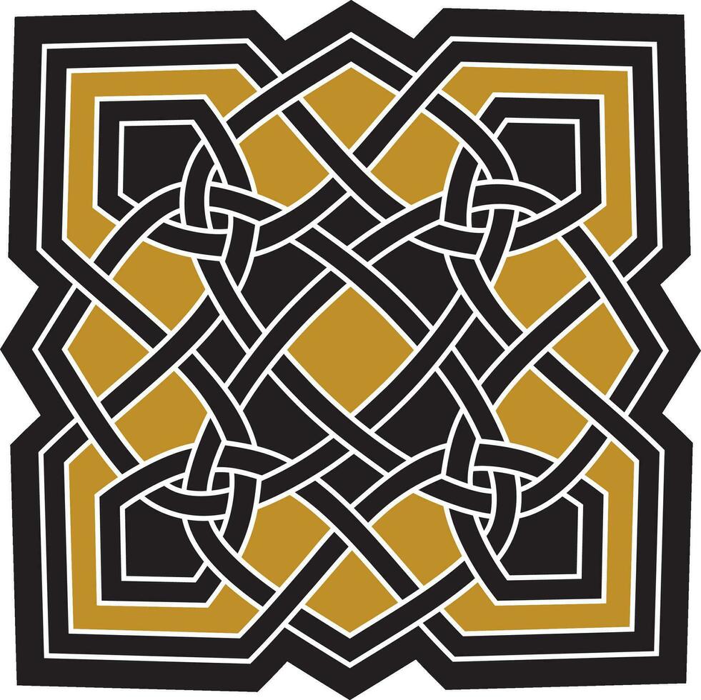 Vector gold and black Celtic knot. Ornament of ancient European peoples. The sign and symbol of the Irish, Scots, Britons, Franks