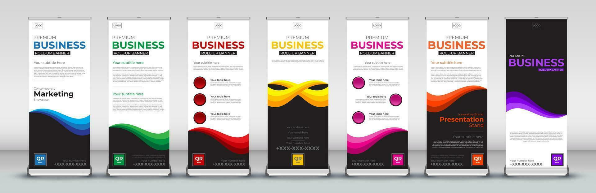 business Roll up banner set vector