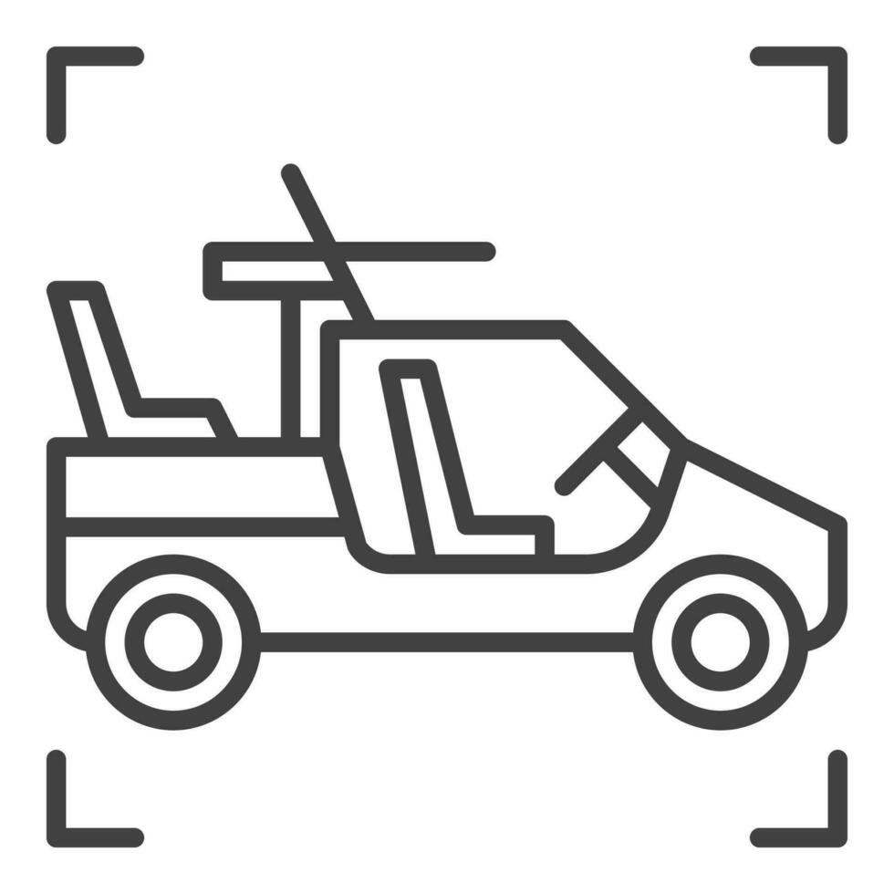 Armored Vehicle with Machine Gun vector concept line icon