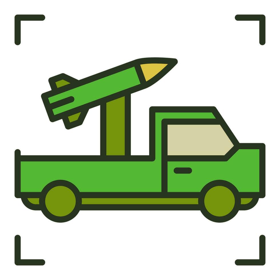 Vehicle with Rocket System vector concept colored icon