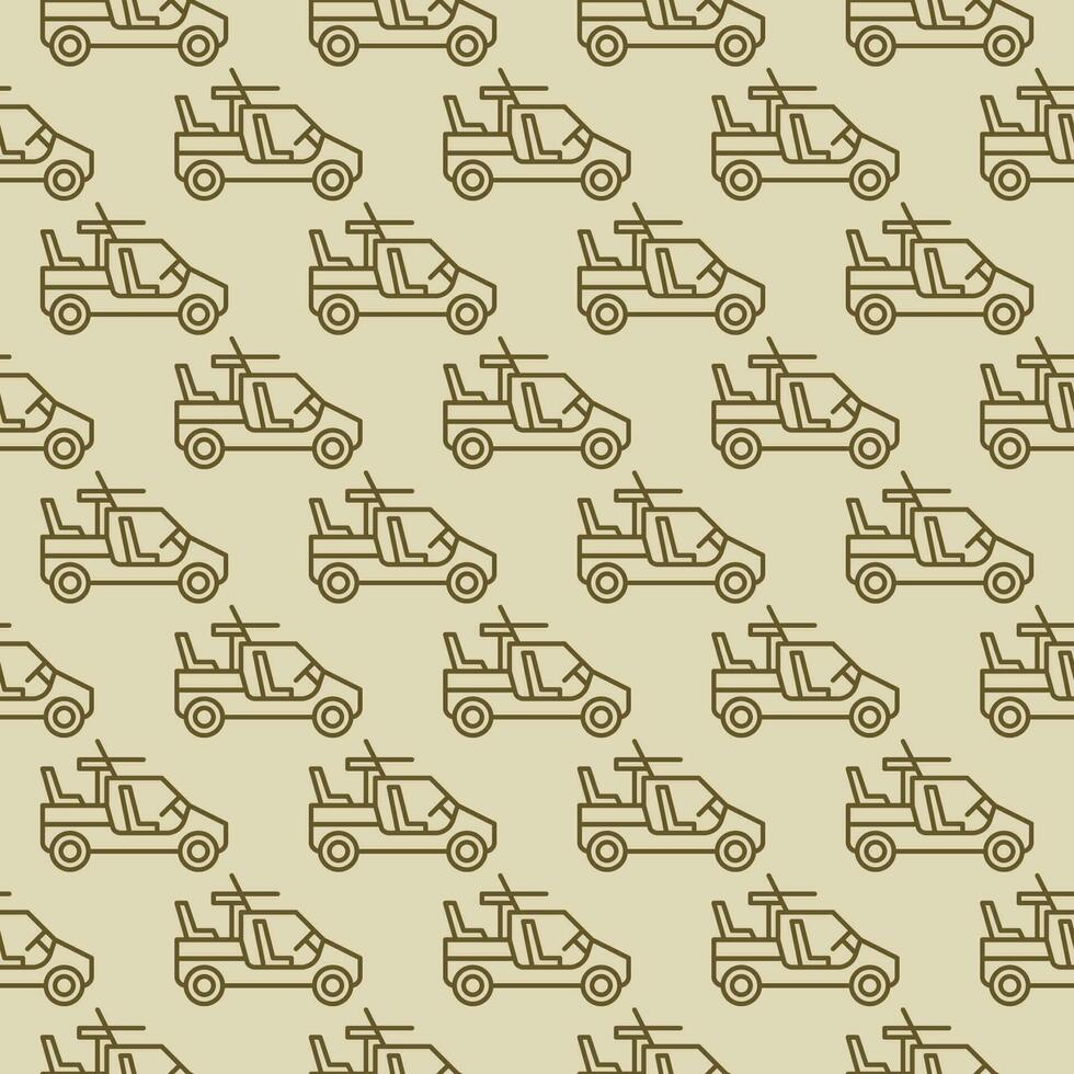 Armored Vehicle with Machine Gun vector concept line minimal seamless pattern