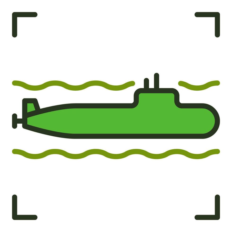 Submarine vector War concept colored icon or sign