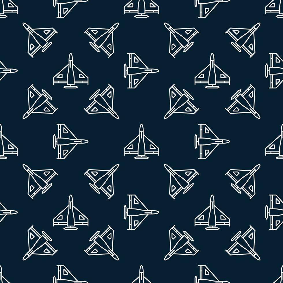 Kamikaze Drone vector concept line seamless pattern - Combat Military Drone background