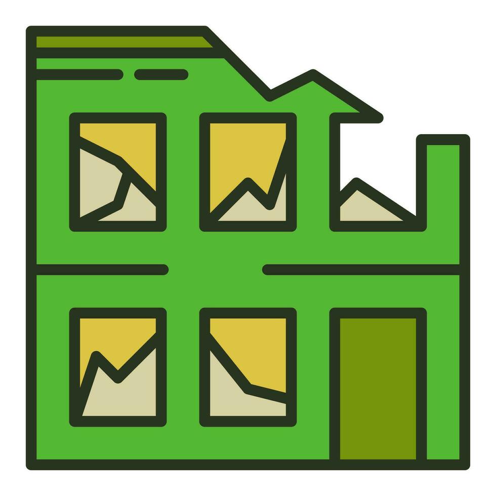 Destroyed Building vector War concept colored icon