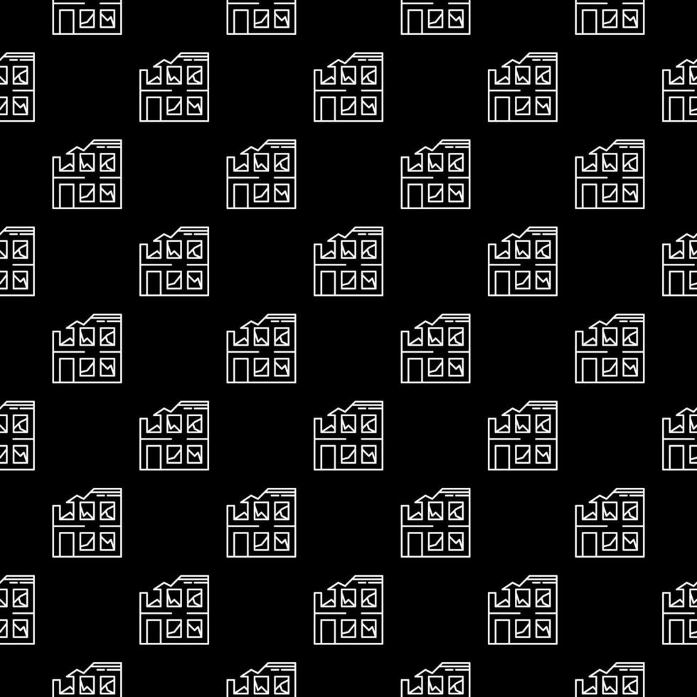 Destroyed Building vector concept dark outline seamless pattern