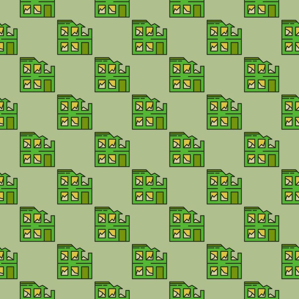 Destroyed Building vector War concept modern seamless pattern