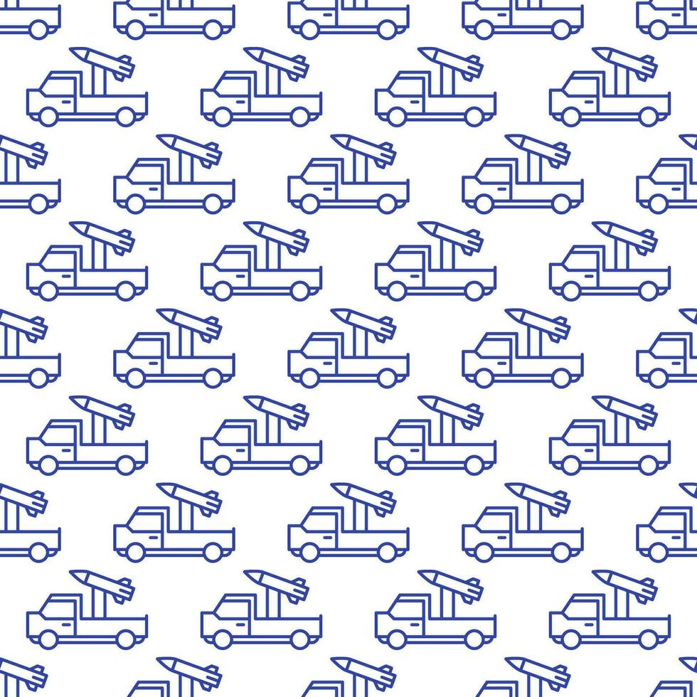 Rocket Truck vector concept minimal outline seamless pattern