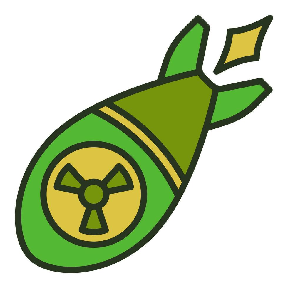 Nuclear Rocket vector concept colored icon. Missile symbol