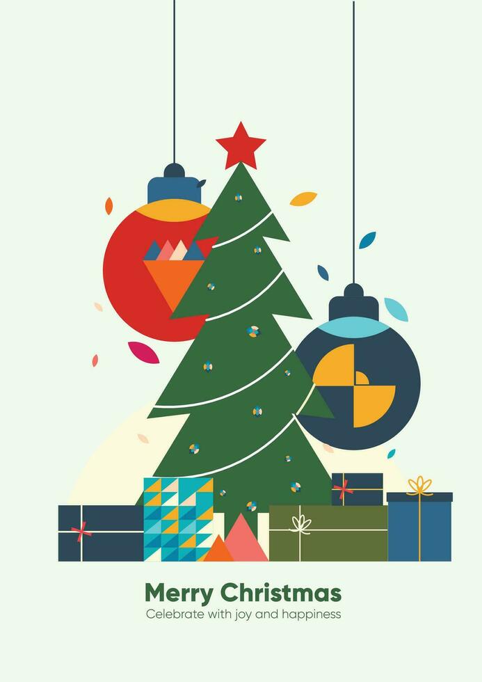 A Minimalist Christmas in Geometry vector