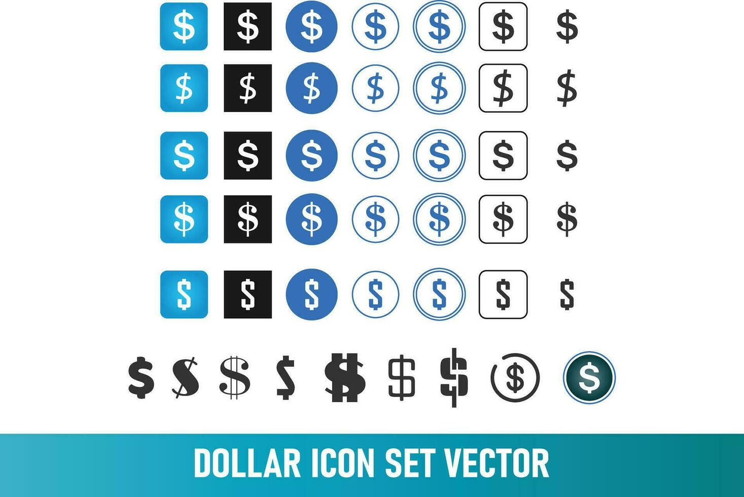 nosotros dólar icono conjunto vector