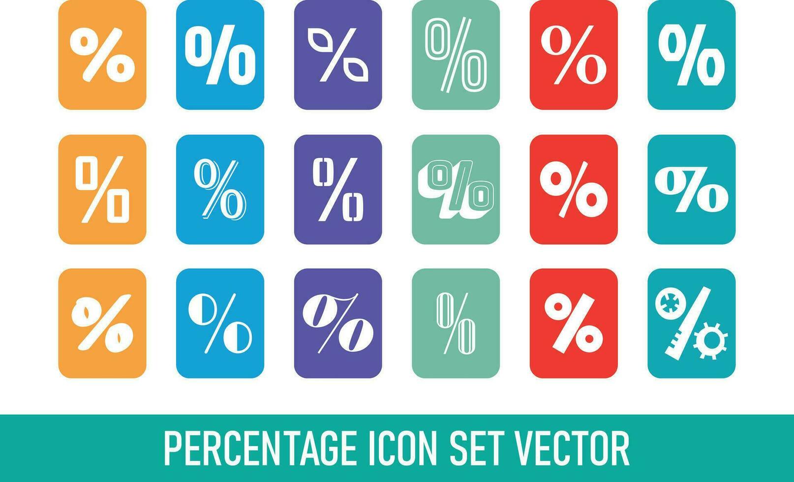 porcentaje icono conjunto vector