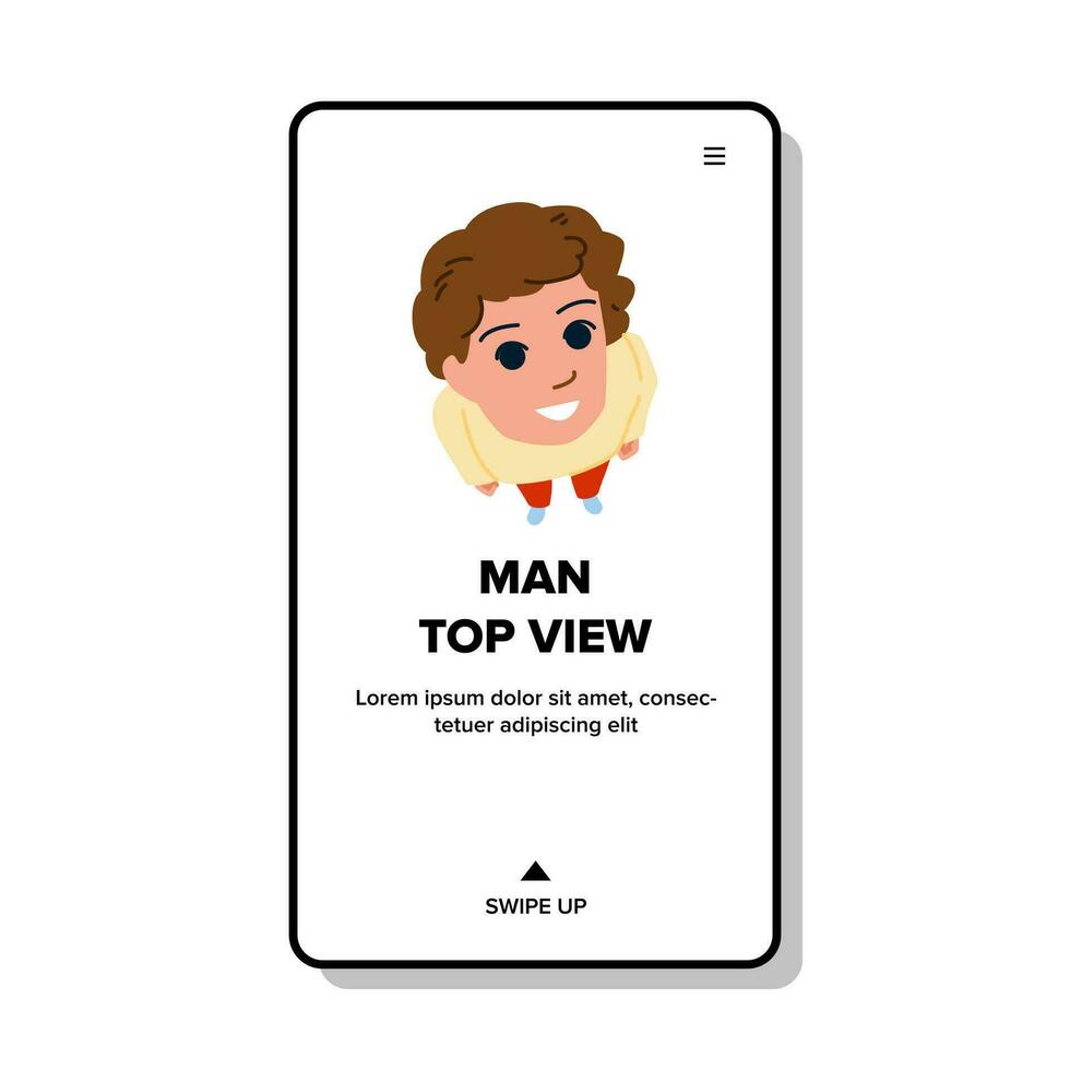young man top view vector