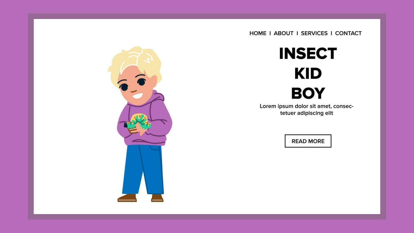 environment insect kid boy vector