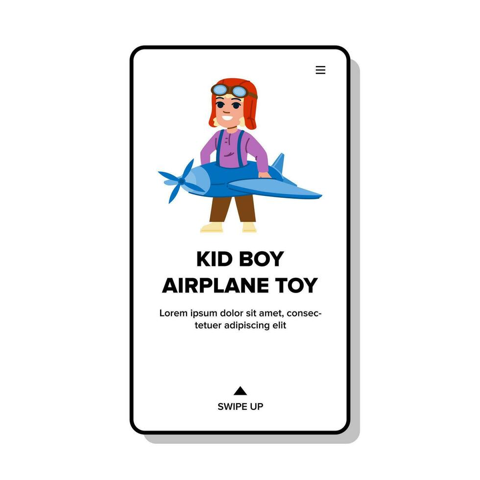 travel kid boy airplane toy vector