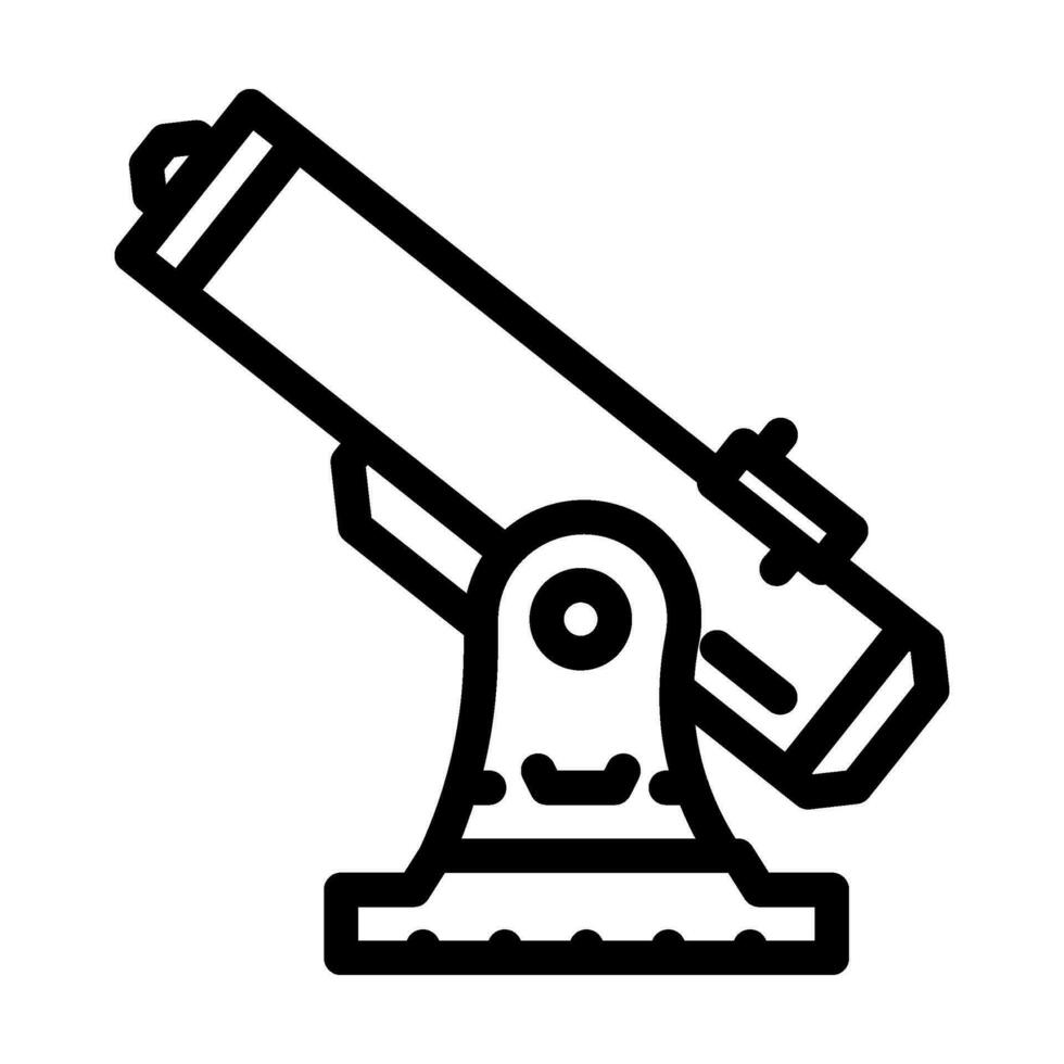 telescopio espacio exploración línea icono vector ilustración