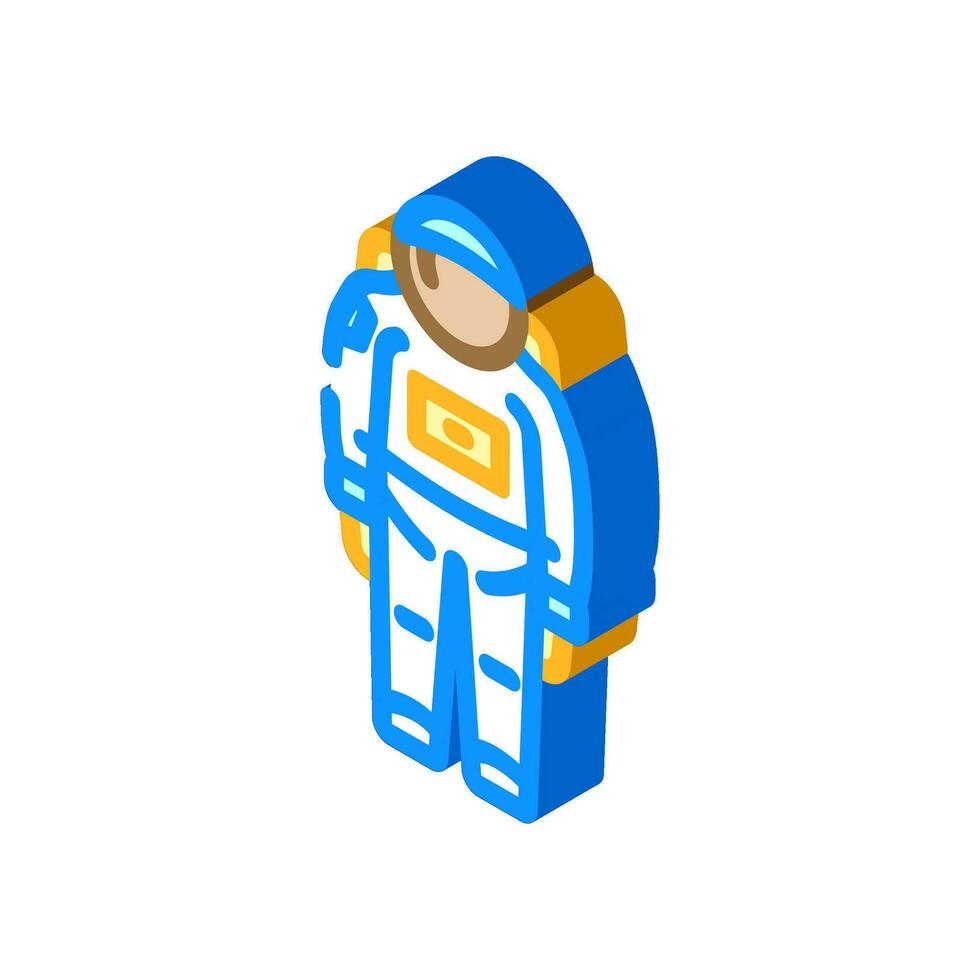 spacesuit space exploration isometric icon vector illustration