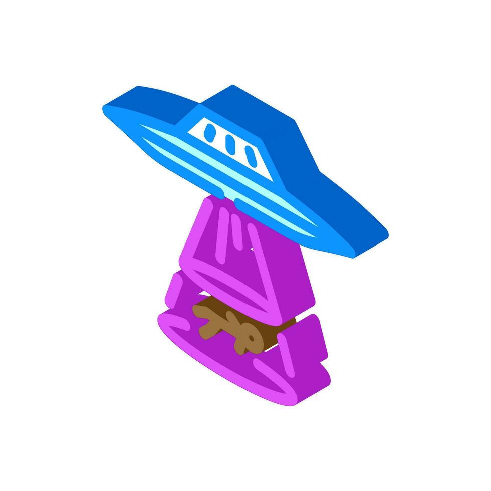 alien life space exploration isometric icon vector illustration