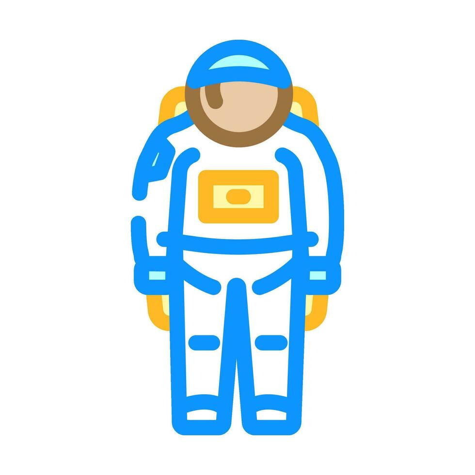 spacesuit space exploration color icon vector illustration