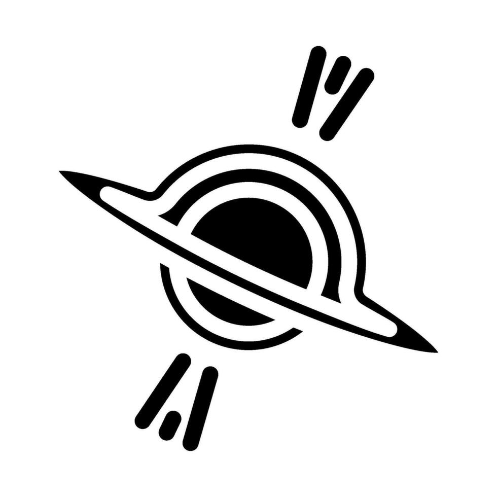 black hole space exploration glyph icon vector illustration